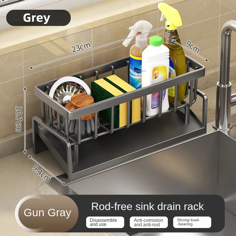 Nestlyra Auto-Drain Sink Caddy & Brush Holder