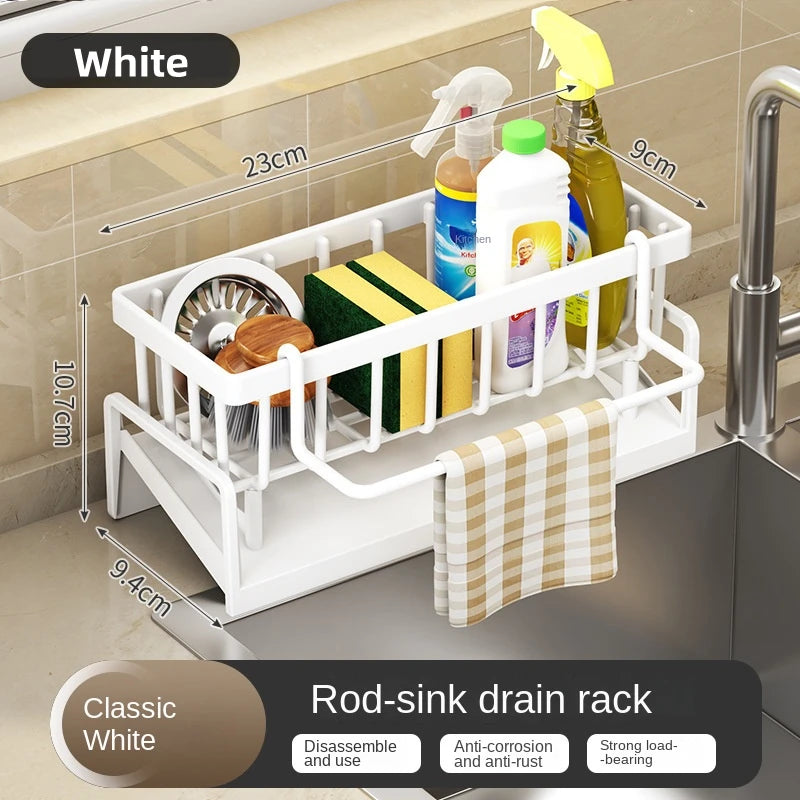Nestlyra Auto-Drain Sink Caddy & Brush Holder