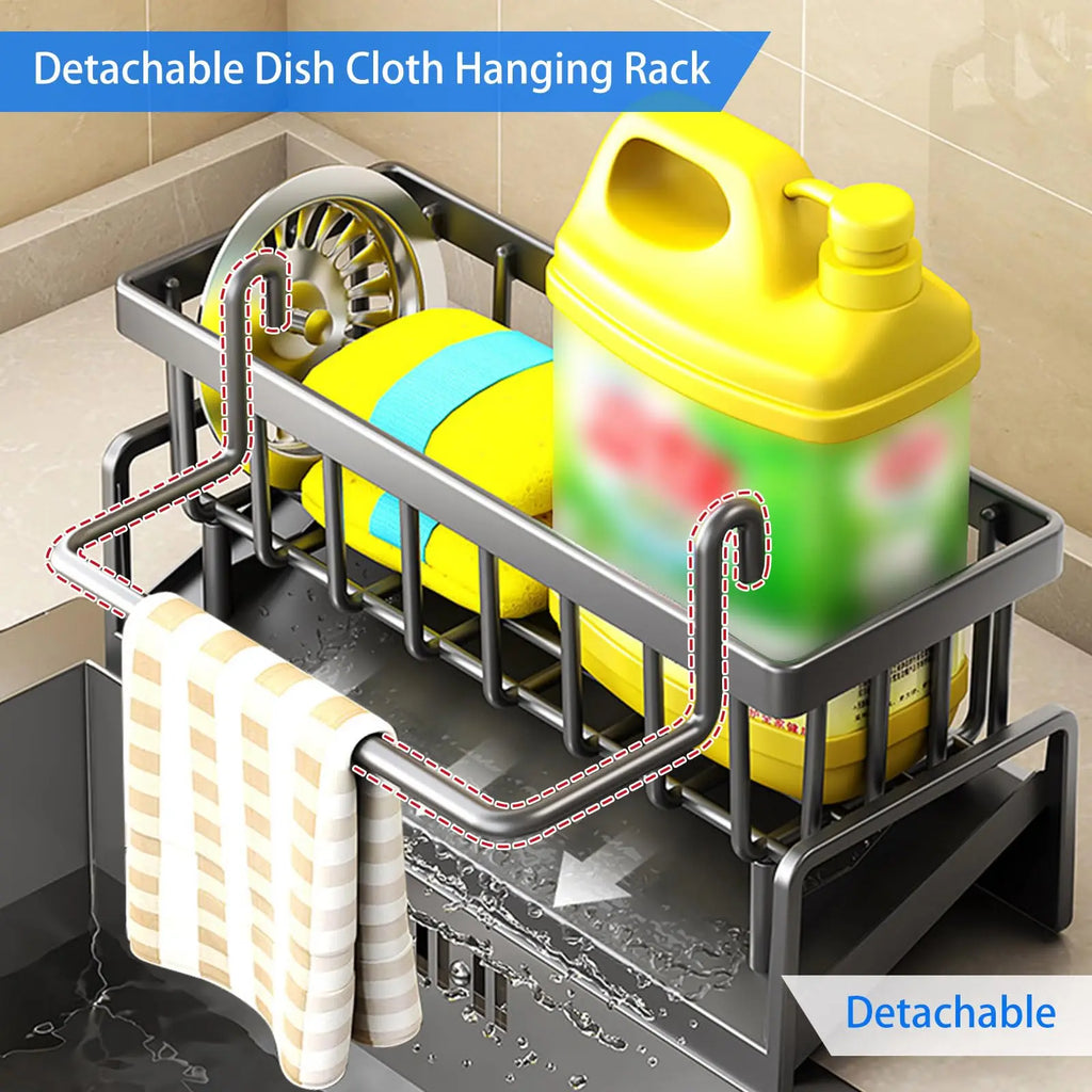 Nestlyra Auto-Drain Sink Caddy & Brush Holder