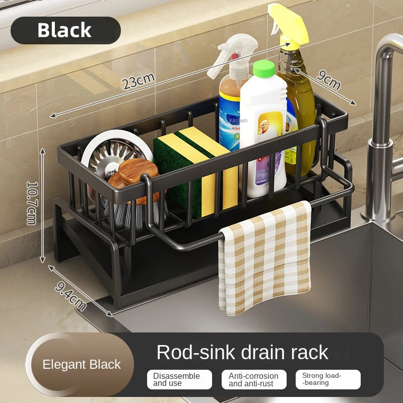 Nestlyra Auto-Drain Sink Caddy & Brush Holder